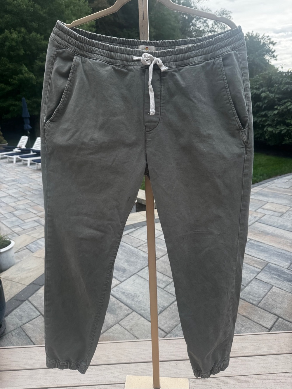 Marine Layer Saturday Jogger Pants Mens Large Gray Slim Fit Drawstring Stretch L